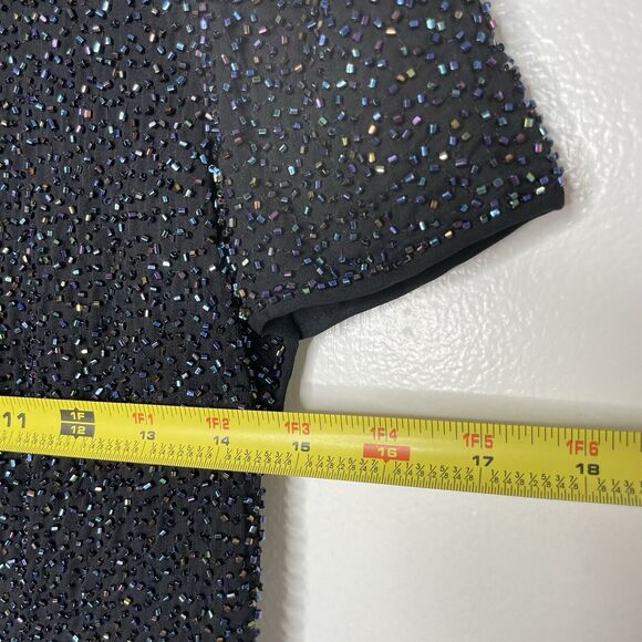 VTG Y2K Caché Mini Dress Sz 6 Silk Rainbow Beaded Party Cocktail Fairy Grunge - Picture 9 of 12